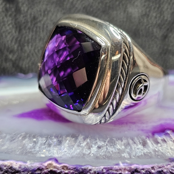 Retired David Yurman Sterling Albion Amethyst Ring(unisex) - Picture 3 of 16